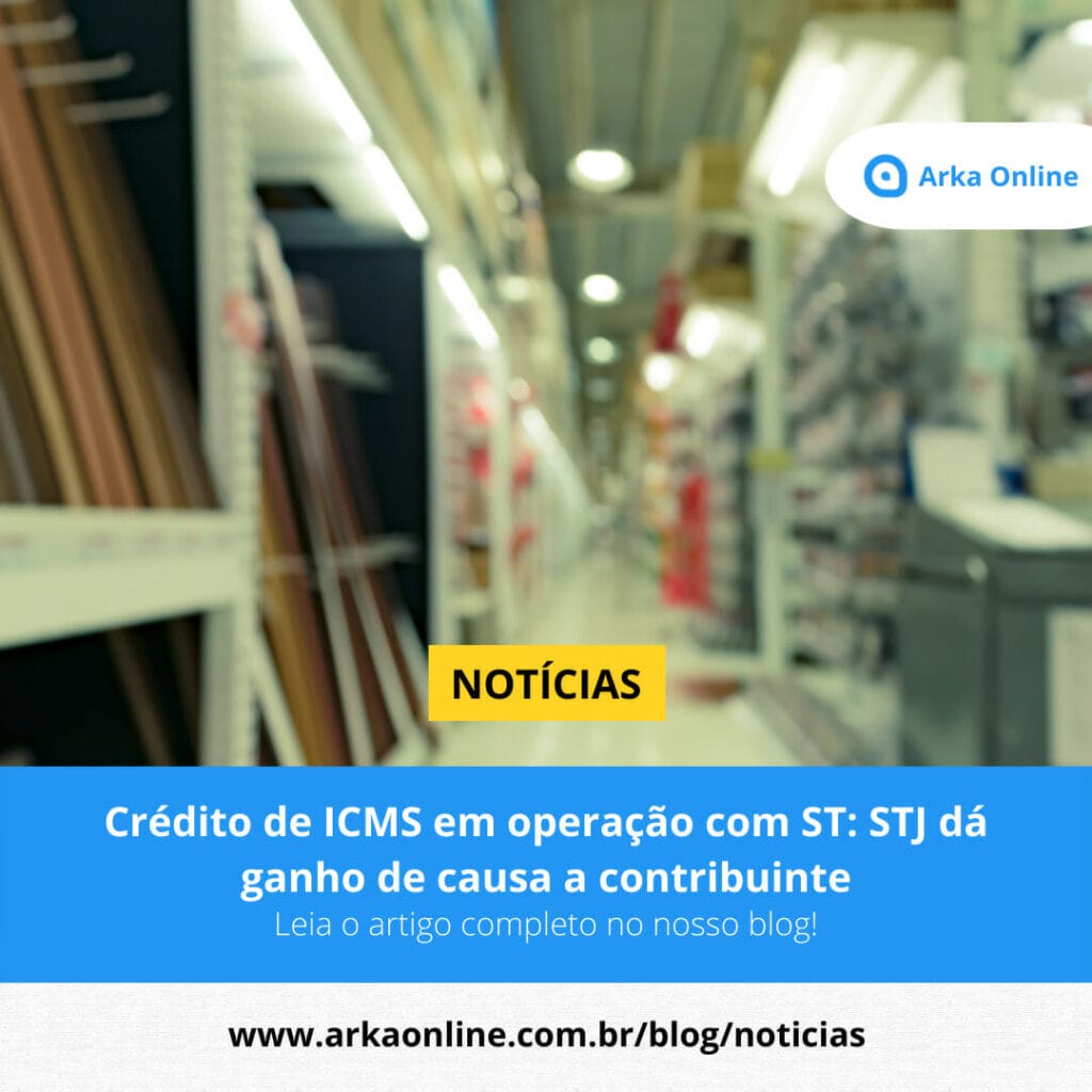 Credito de ICMS em operacao com ST